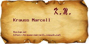 Krauss Marcell névjegykártya